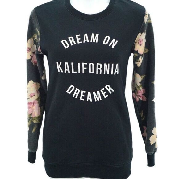 Kendall & Kylie Black & Floral Print Sweater Top - Picture 2 of 11